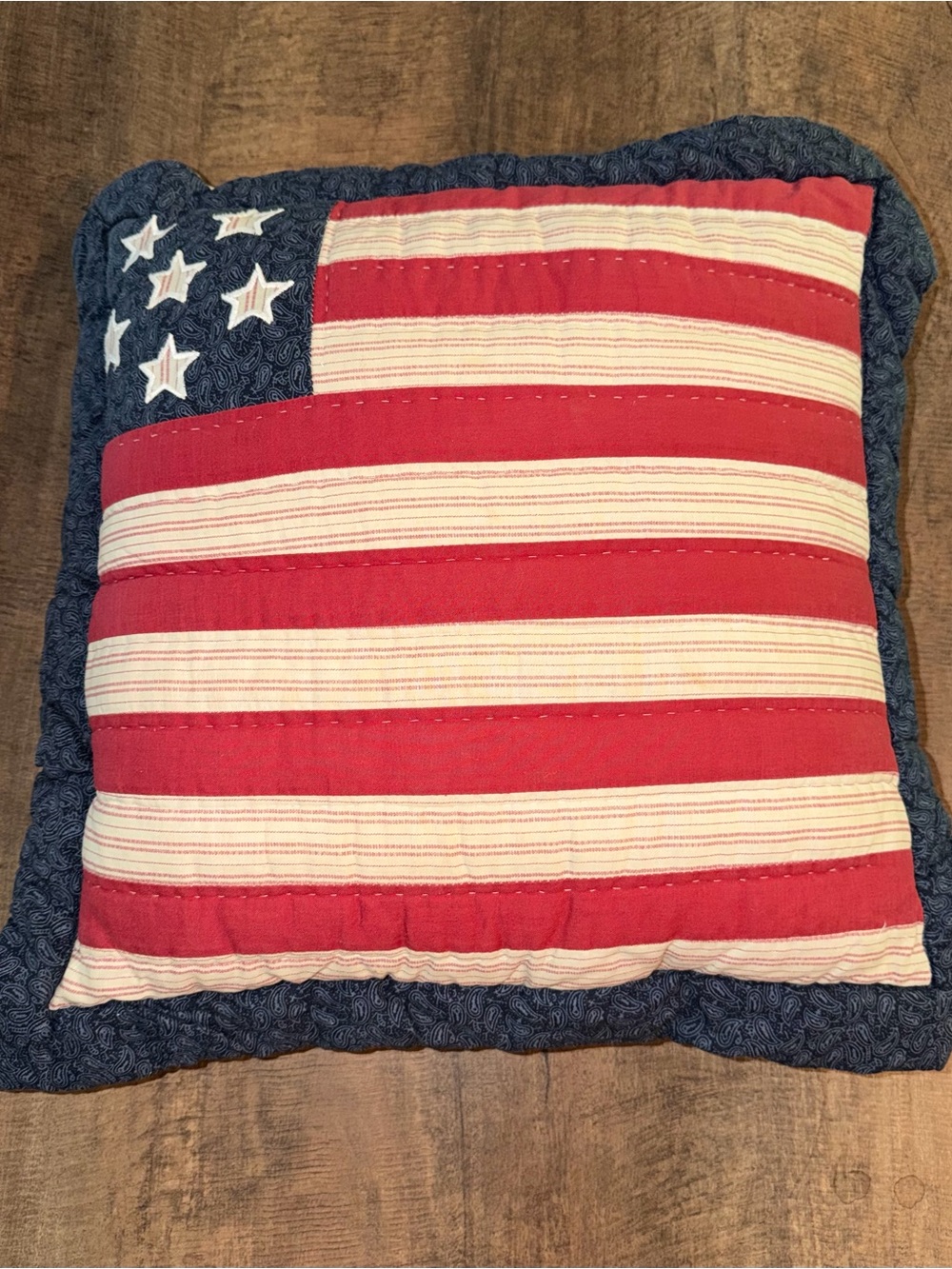 Primitive Amercian Flag Decorative Pillow
